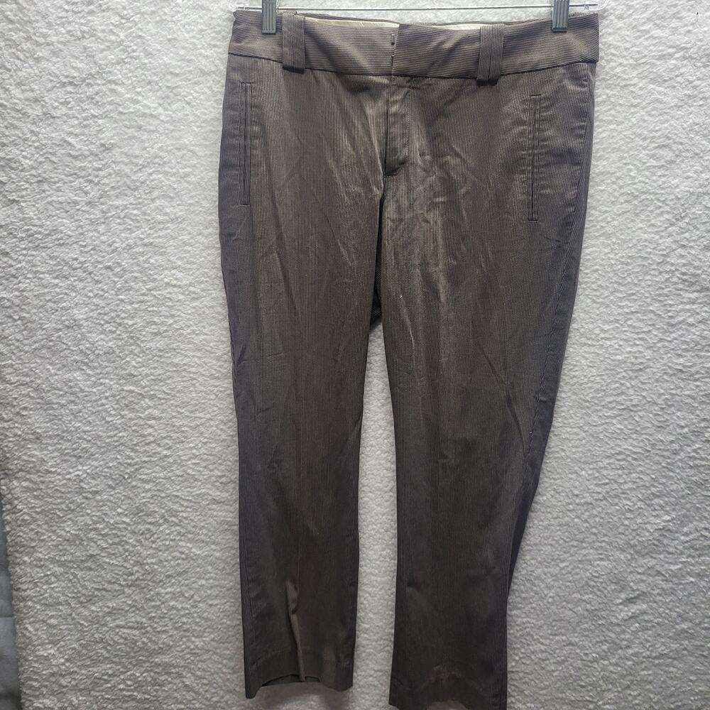 Banana Republic Martin Fit Women's 8 Brown Pinstripe Stretch Dress Pants